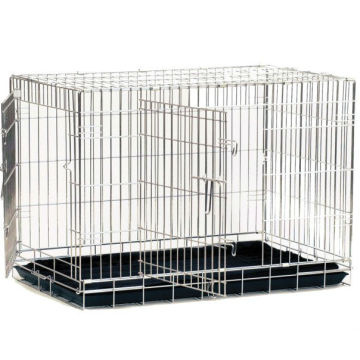 Cage d&#39;animal de compagnie se pliante en acier de double porte de haute qualité